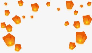 中元节祈福孔明灯装饰免抠