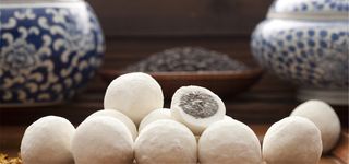 清新文艺风格复古元宵汤圆食物美食背景高清