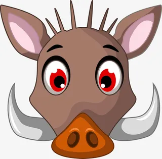 卡通野猪头像免抠