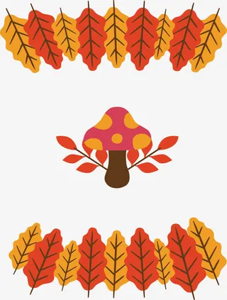 你好秋天枫叶海报免抠