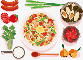 一桌美食矢量免抠