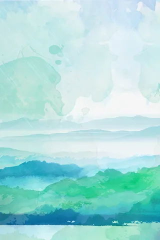 水墨绿色印象背景免抠背景底纹元素
