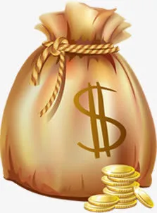 卡通可爱钱袋金币创意免抠