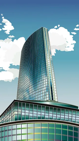 立体摩天大楼H5背景元素高清