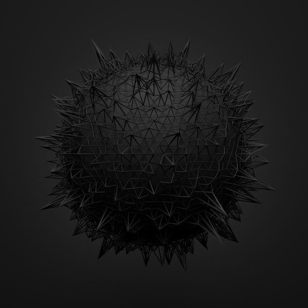 灰色尖刺球形背景