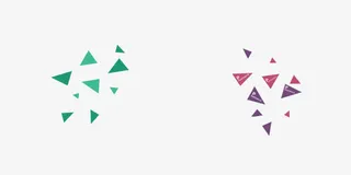 扁平化复古色碎片图形免抠