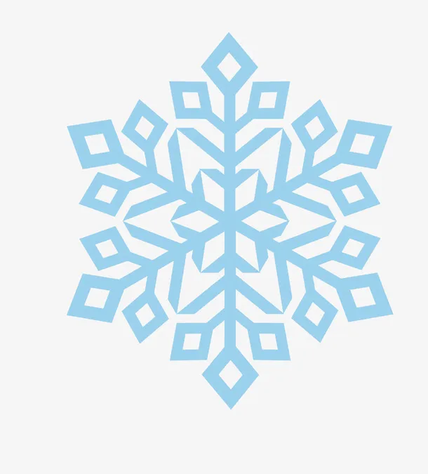 蓝色的雪花免抠