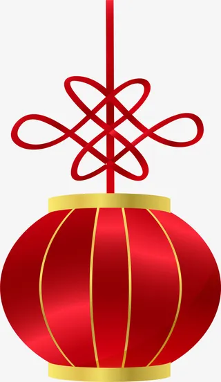 新年红色灯笼挂饰免抠