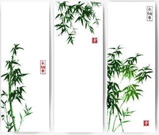 矢量竹子标签免抠
