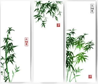 矢量竹子标签免抠