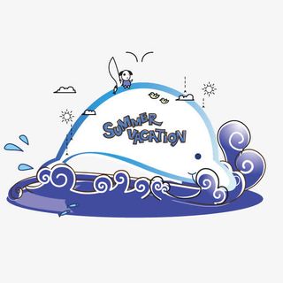 文案背景装饰 蓝色  卡通 弧