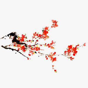 红色梅花背景装饰