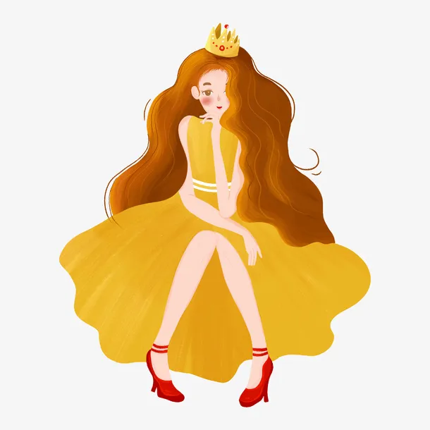 卡通插画人物元素三八妇女节女王免抠