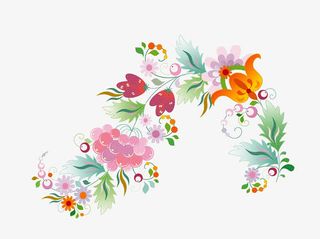 彩色卡通花朵免抠