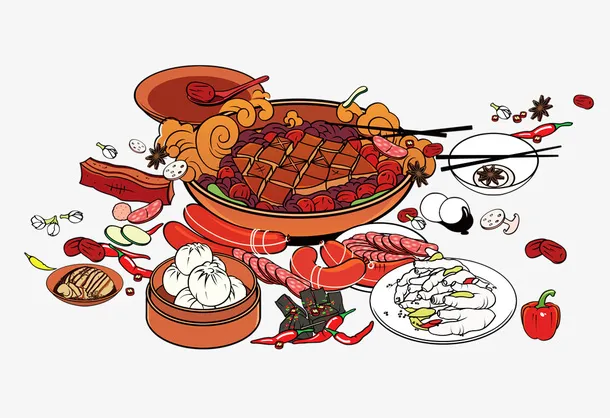 免抠卡通手绘美食大全免抠