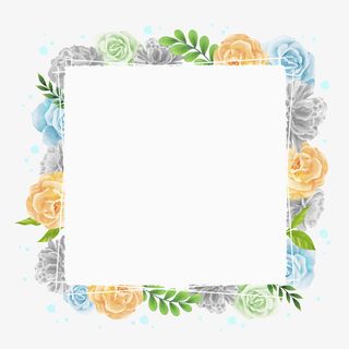 鲜花卡片水彩插画免抠