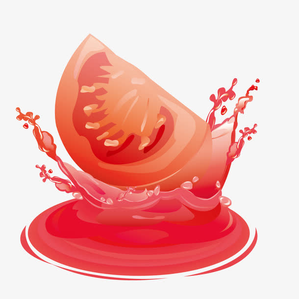 红色西红柿汁矢量插画免抠