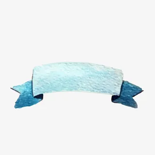 蓝色手绘条幅矢量图免抠