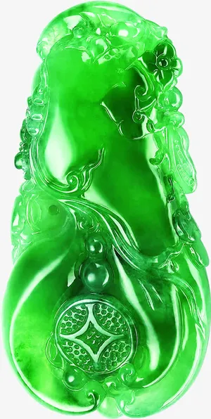 高清绿色翡翠海报免抠