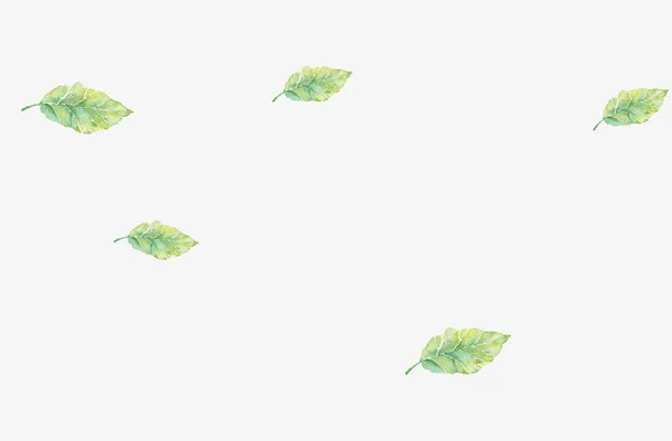 绿色水彩树叶漂浮素材免抠