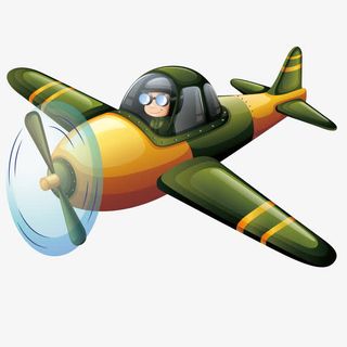 开着飞机的小男孩免抠
