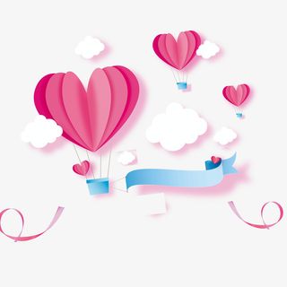 爱心热气球元素免抠