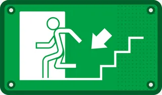 矢量绿色安全出口指示牌免抠