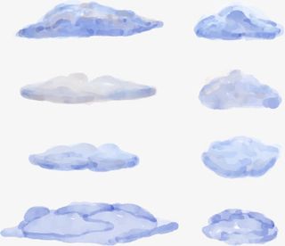 水彩云朵免抠