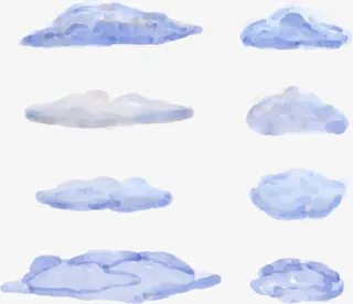 水彩云朵免抠