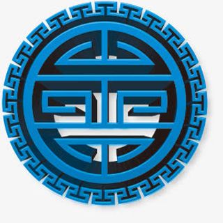 蓝色大气的中国风中国结素材免抠