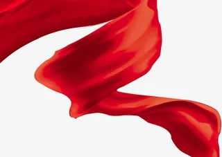 飘逸唯美红色丝绸免抠