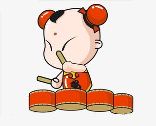 敲鼓的小娃娃免抠