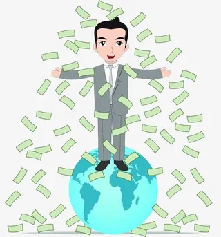 散落的钞票免抠