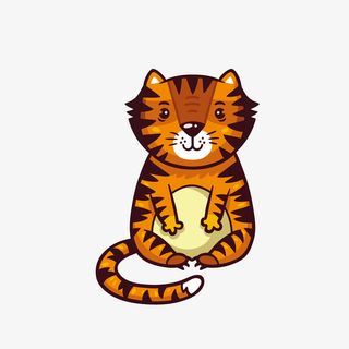 手绘可爱小老虎矢量图免抠