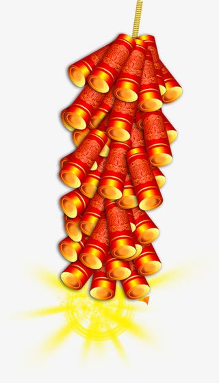 红色鞭炮蛇年图片免抠