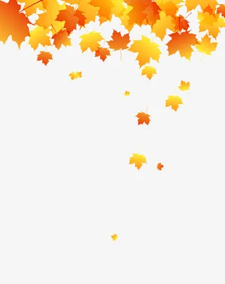 秋天红枫落叶飞舞免抠
