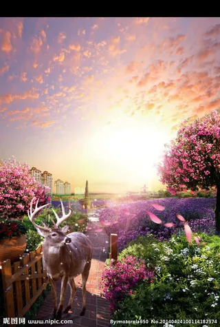 房地产广告桃花源免抠