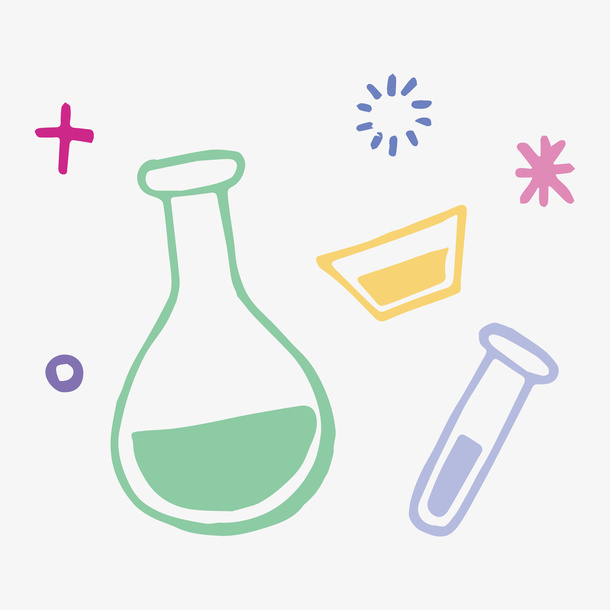 儿童简笔画化学药剂瓶矢量免抠免抠