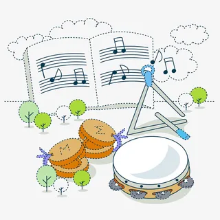 学校里的乐器铃鼓PNG下载免抠