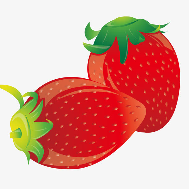 矢量手绘草莓素材免抠