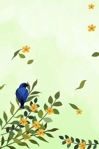 浪漫春天小清新文艺手绘春天海报背景图之四高清