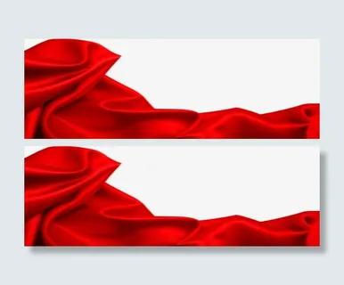 红色绸带装修免抠