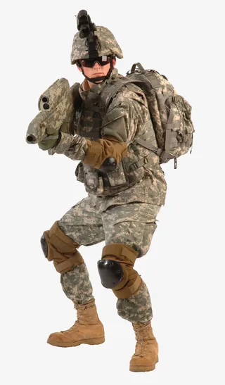 战斗中的战士免抠