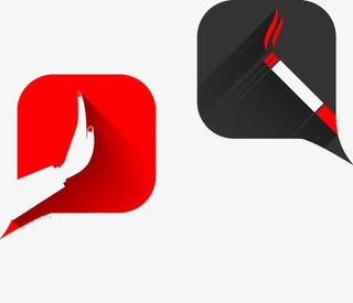 创意卡通禁止吸烟标志免抠