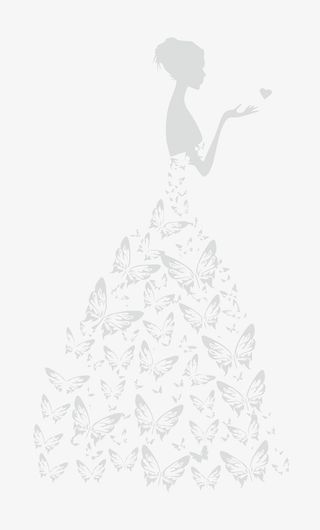 蝴蝶元素女人免抠