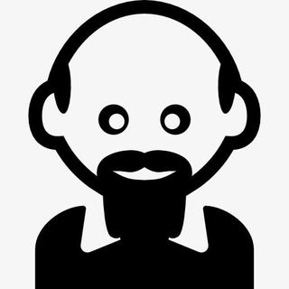 男人秃顶和多毛的吟游诗人图标免抠