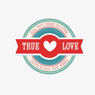 七夕节情人节复古标签免抠