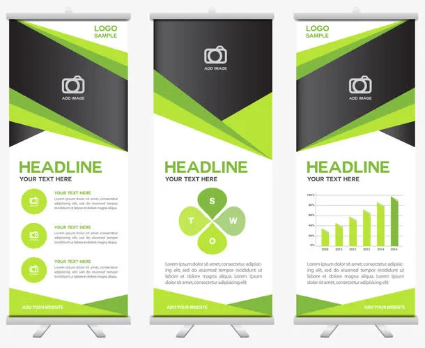 矢量环保X展架免抠