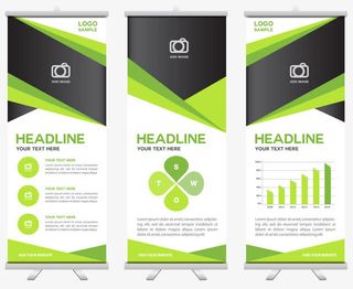 矢量环保X展架免抠