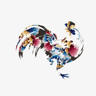 花色站立金鸡素材免抠